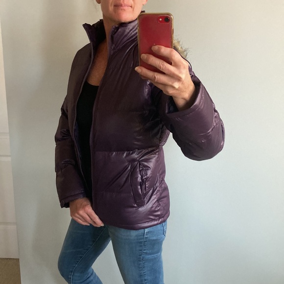 Purple Hooded Puffer Jacket - Picture 5 of 11